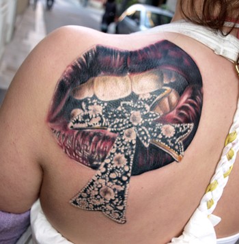 Tattoos - Mouth with the cross
